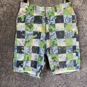 Vtg Abercrombie & Fitch Patchwork Cargo Shorts Mens 32 Floral Y2K Schoolboy Y2K